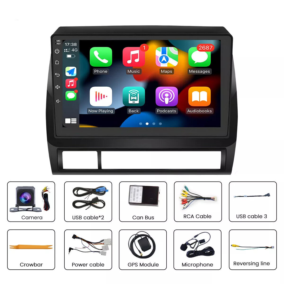Android 12 Auto Radio Estéreo CarPlay GPS para Toyota Tacoma 2005-2013 4+64GB