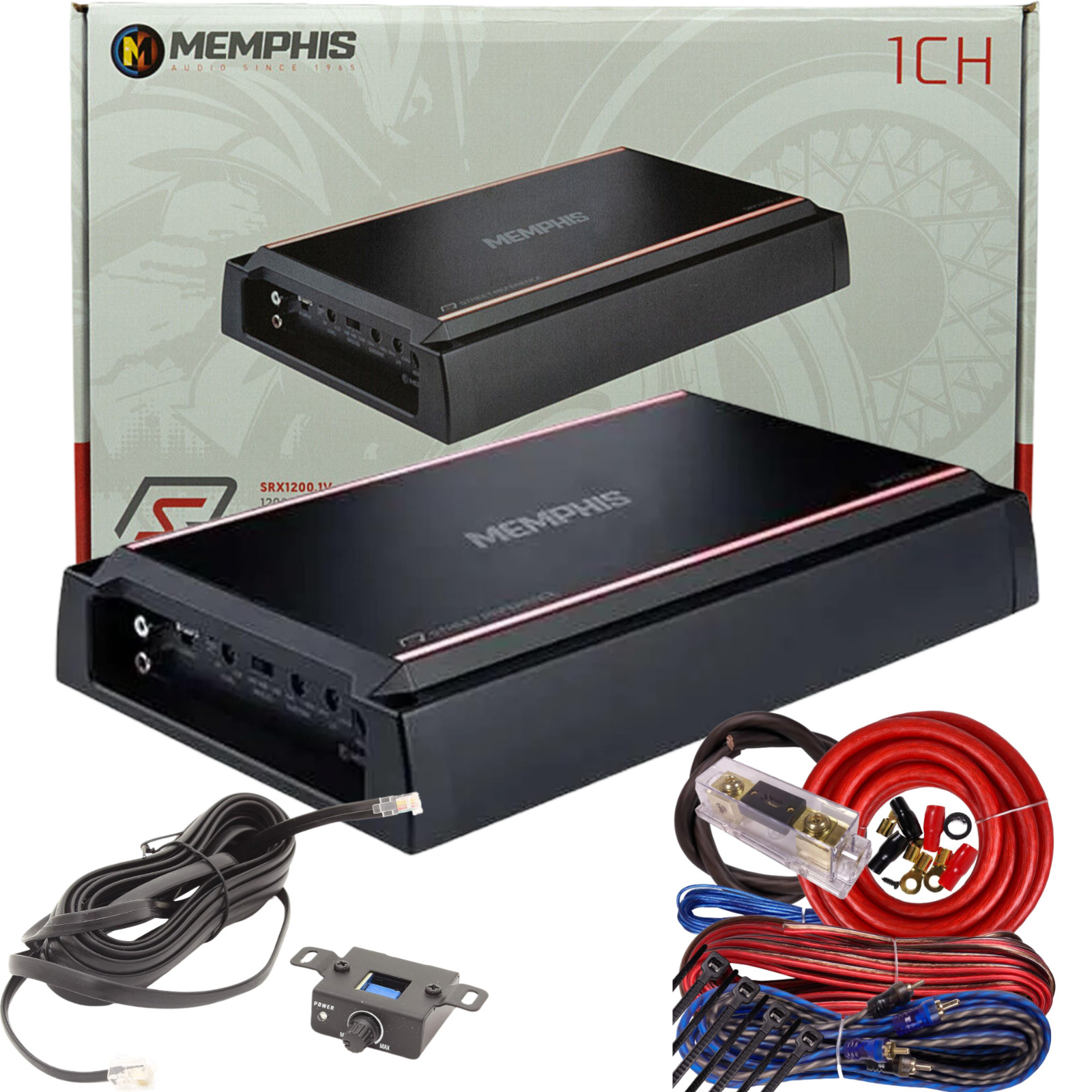 Memphis Audio SRX1200.1V 1200 WATTS RMS Mono Car Audio Amplifier – 1 Ohm Stable