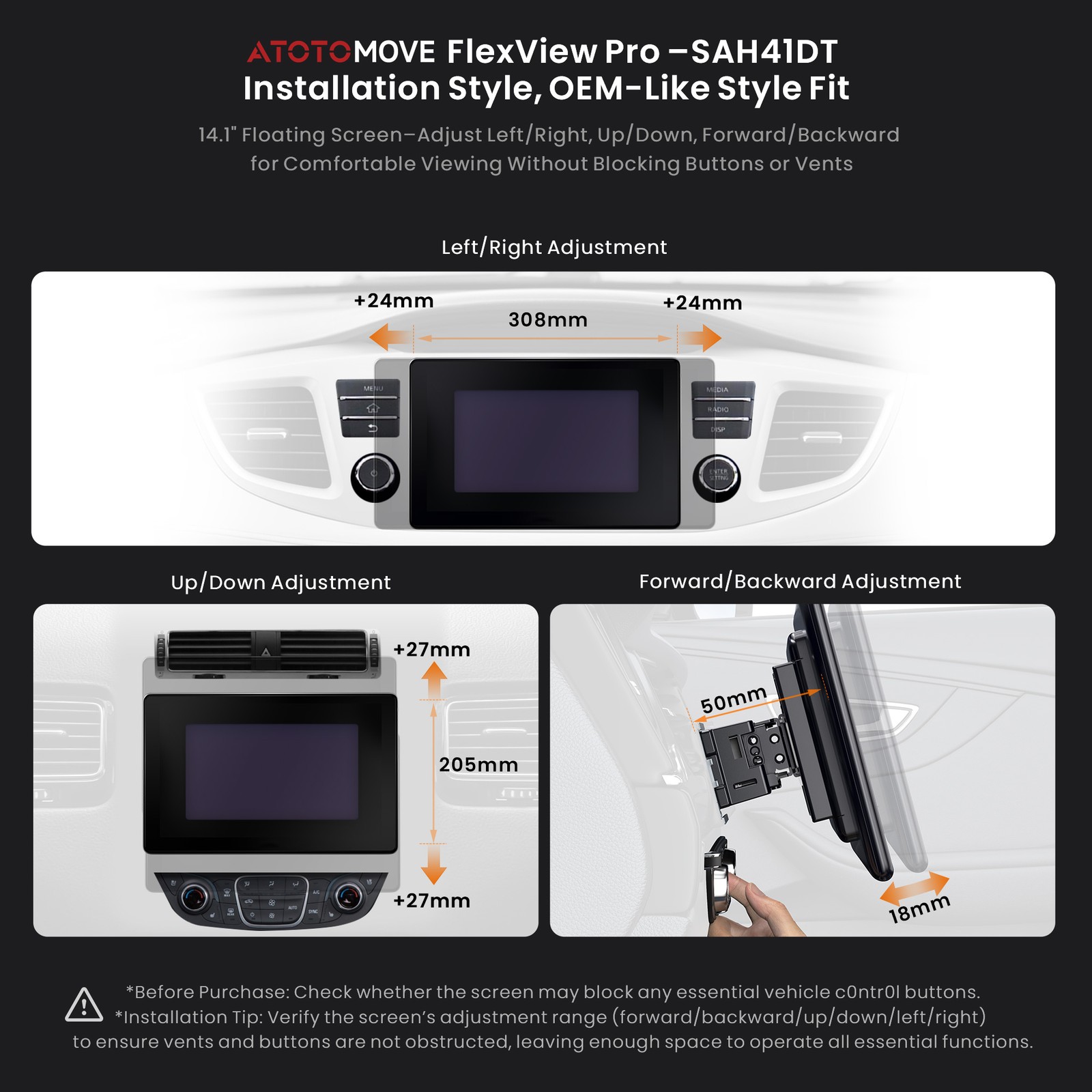 ATOTO 14.1″ Single & 2Din Smart AI Android Car Stereo CarPlay Built-in G-Sensor