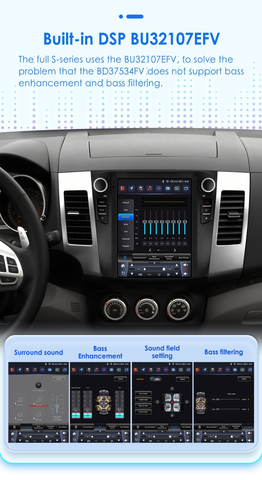 For 2006-2012 Mitsubishi Outlander Android 13 Apple CarPlay Car Stereo Radio GPS