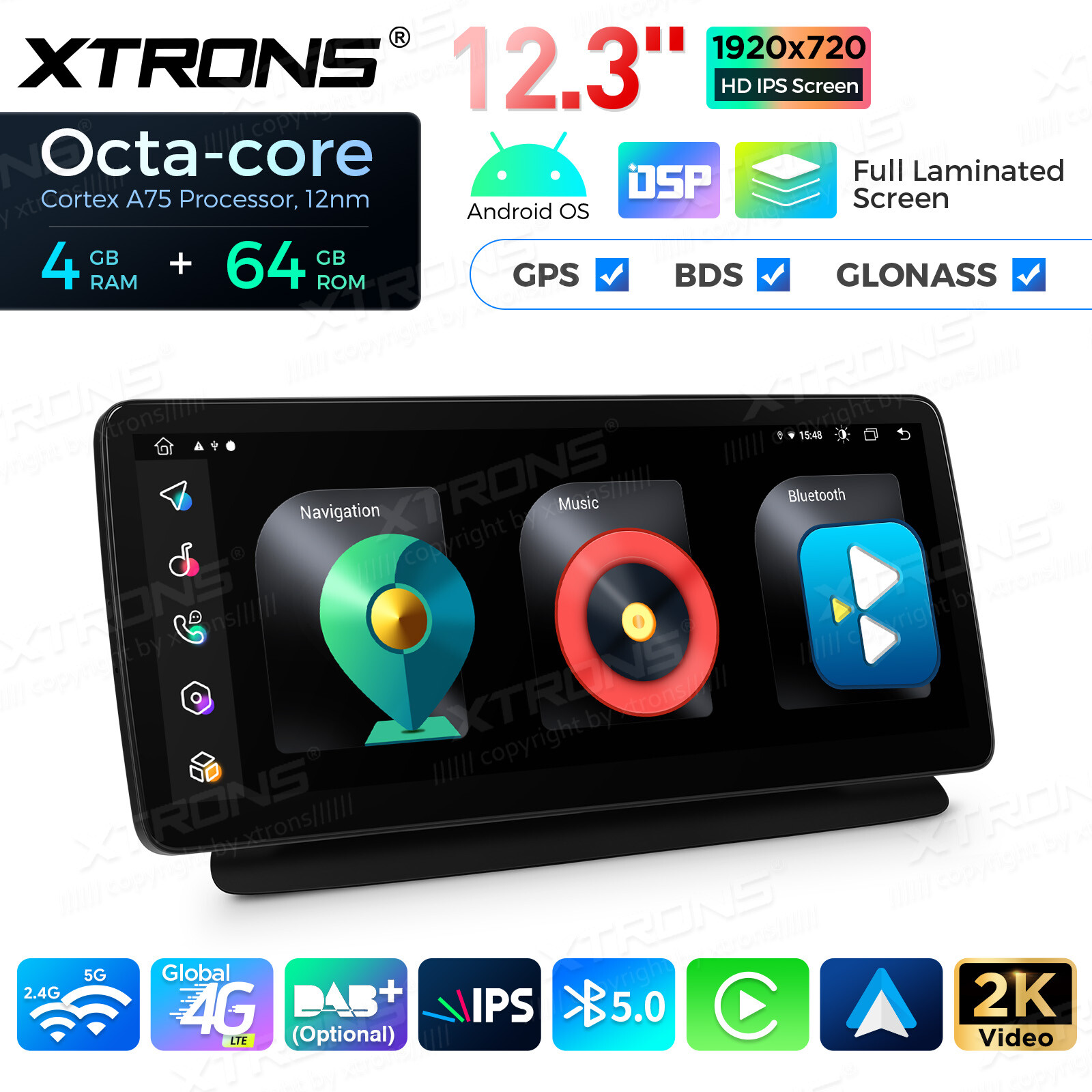12.3″ Android 14 8-Core 64GB CarPlay Stereo GPS Navi WIFI For Benz CLS-W218 C218