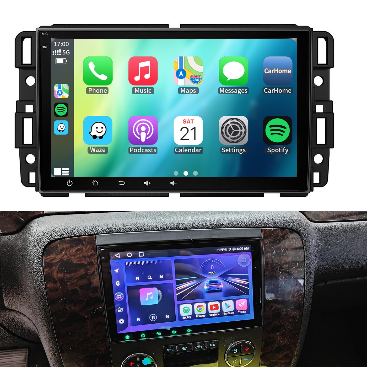 4+64G Android 15 Car Radio Stereo GPS Navi Wifi Carplay For GMC Acadia 2007-2012