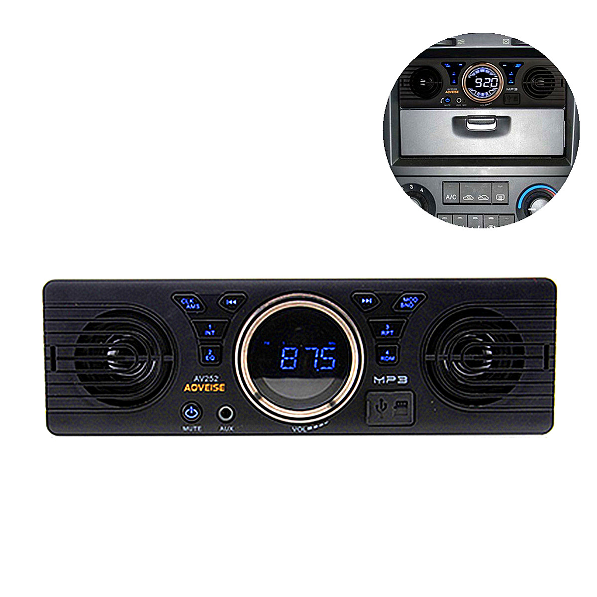 Car Stereo Radio Single Din MP3 Player Head Unit Bluetooth Audio USB/AUX/TF/FM