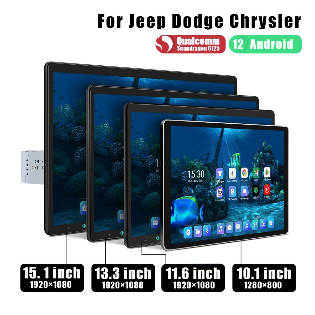 Android 12 Big Screen For Jeep Wrangler JK Dodge Ram Chrysler Car Radio GPS Navi