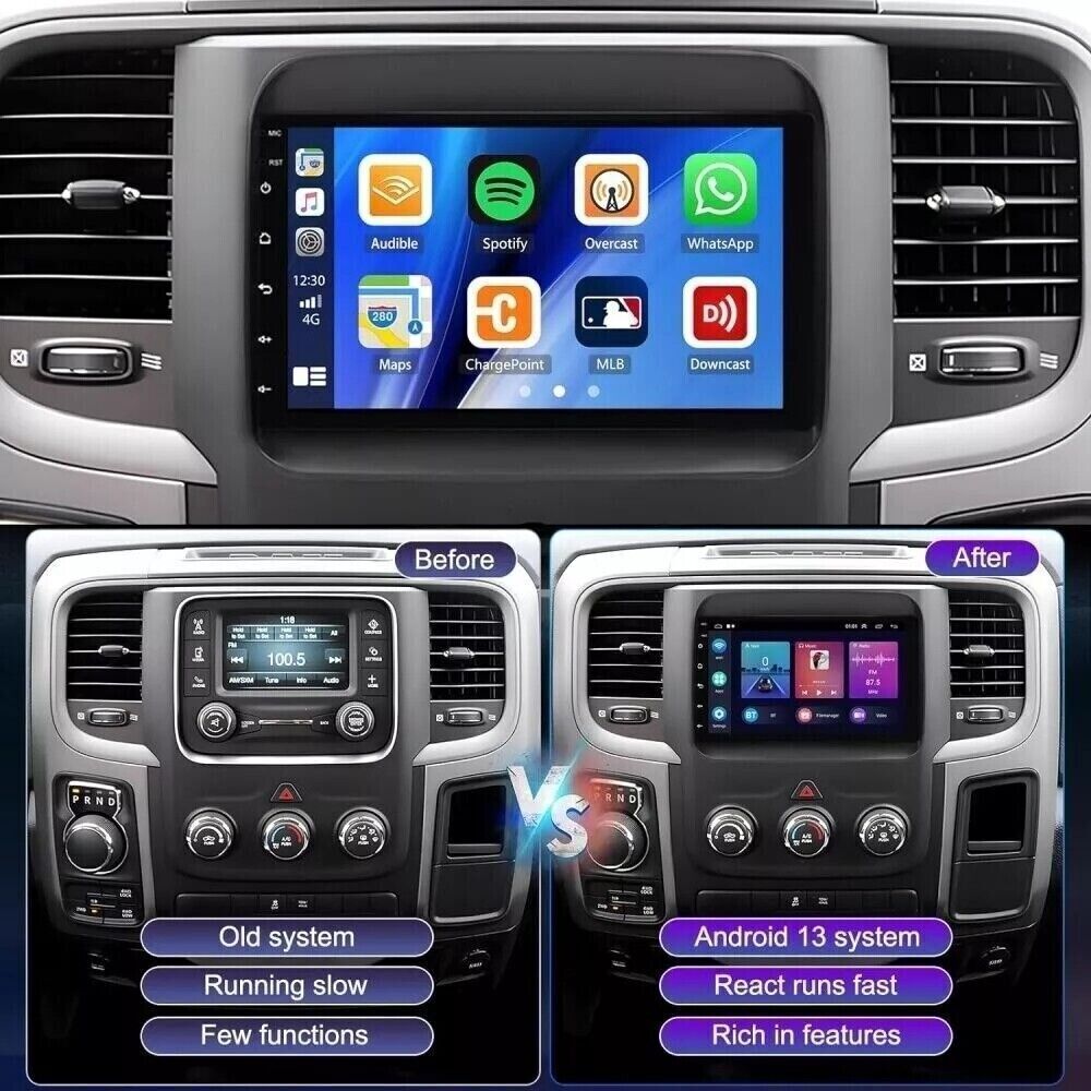 7″ HD Car Radio GPS Navigation Android 2+32GB For 13-18 Dodge Ram 1500 2500 3500