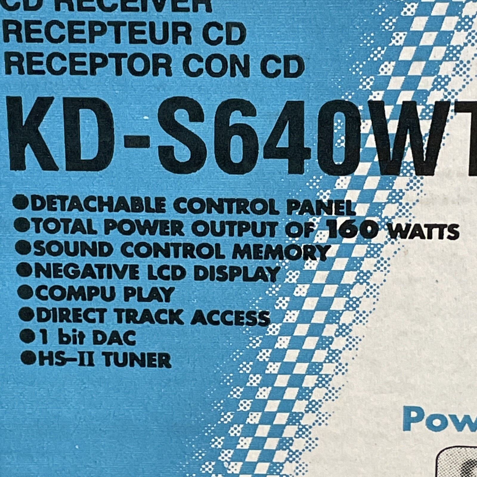 JVC KD-S640WT CD In Dash Receiver