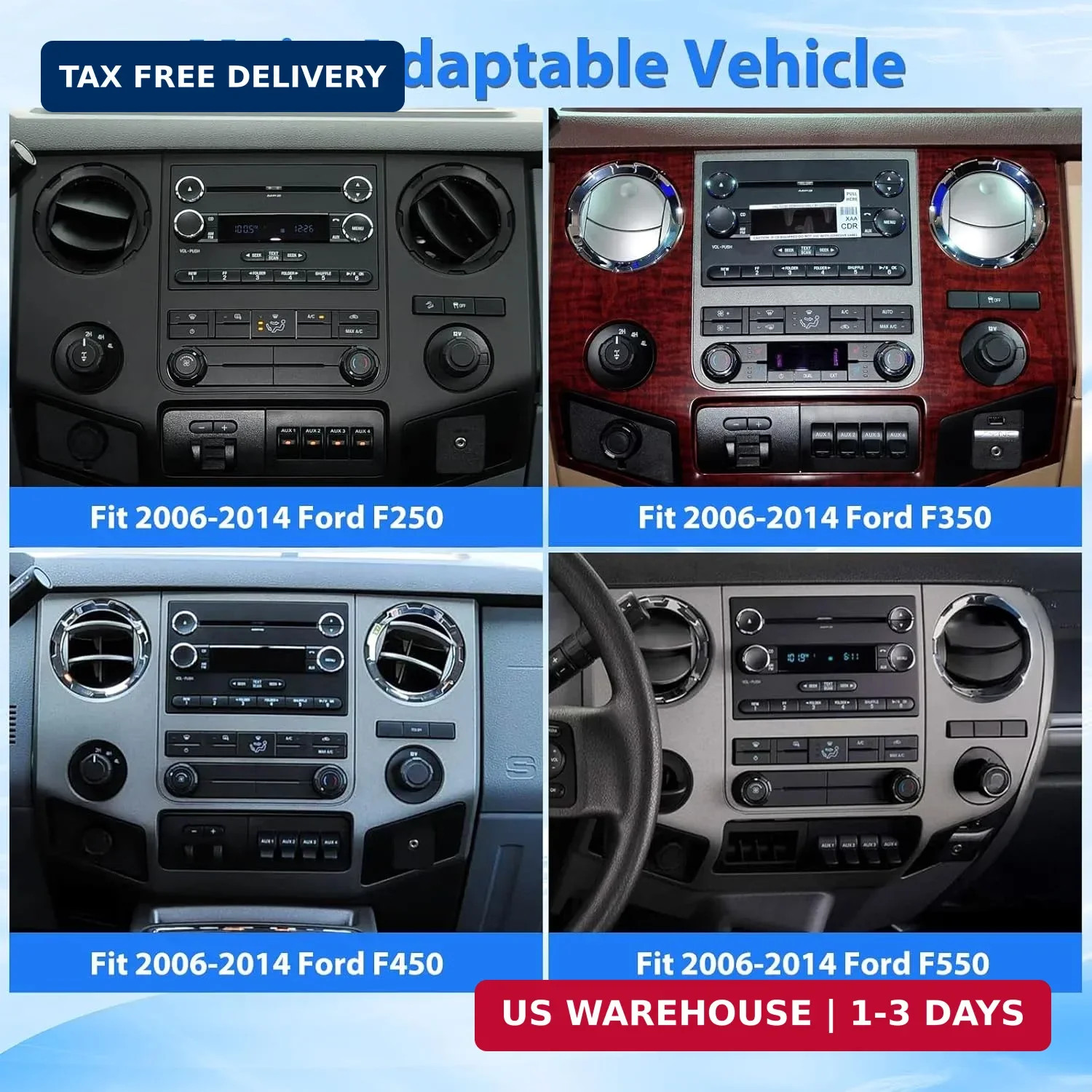2+64G Upgrade Car Radio Stereo for Ford F250/F350/F450/F550 Carplay 2013-2016 wi