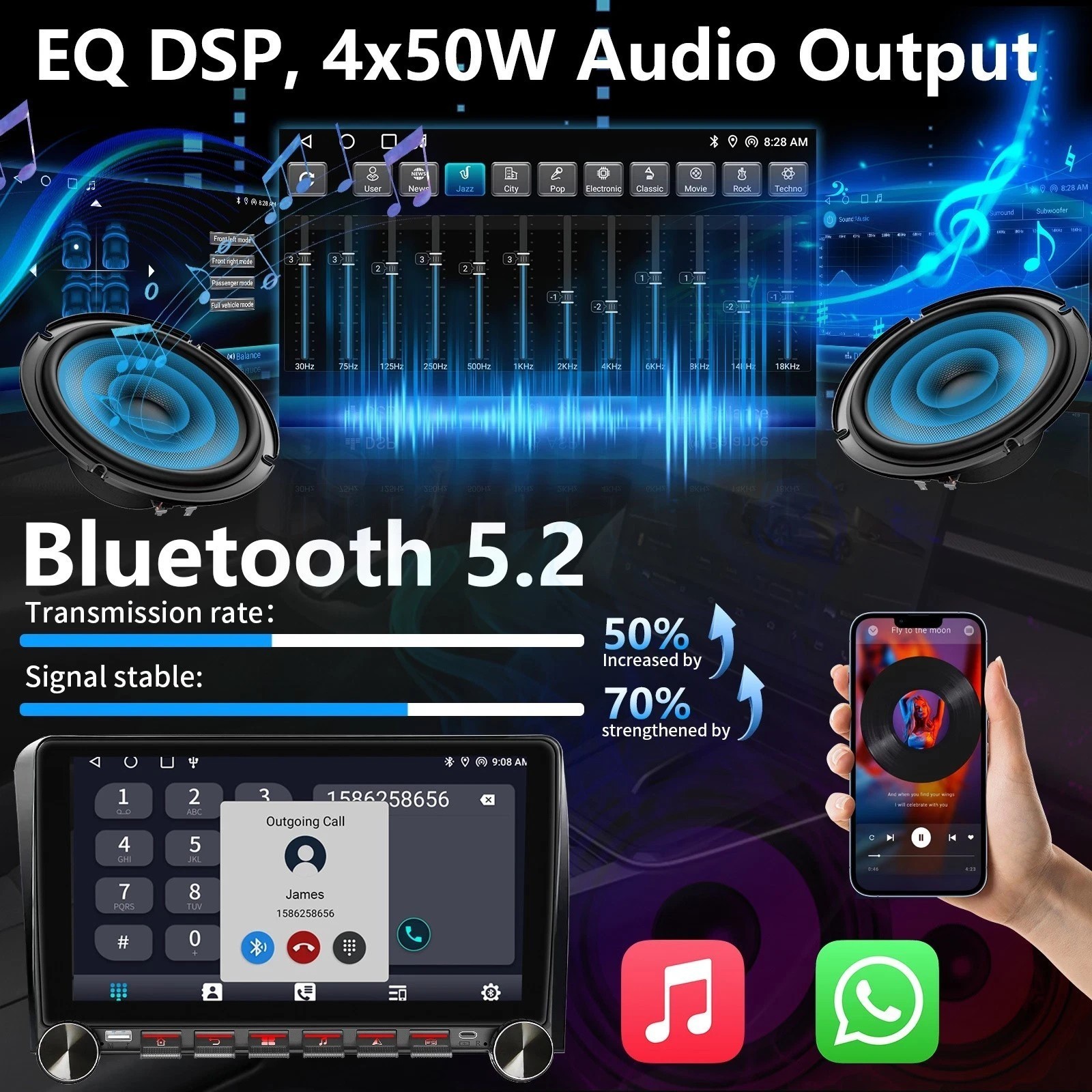 4+64G Car Stereo Radio Carplay Fit JBL For Toyota Tundra 2007-13/Sequoia 2008-18