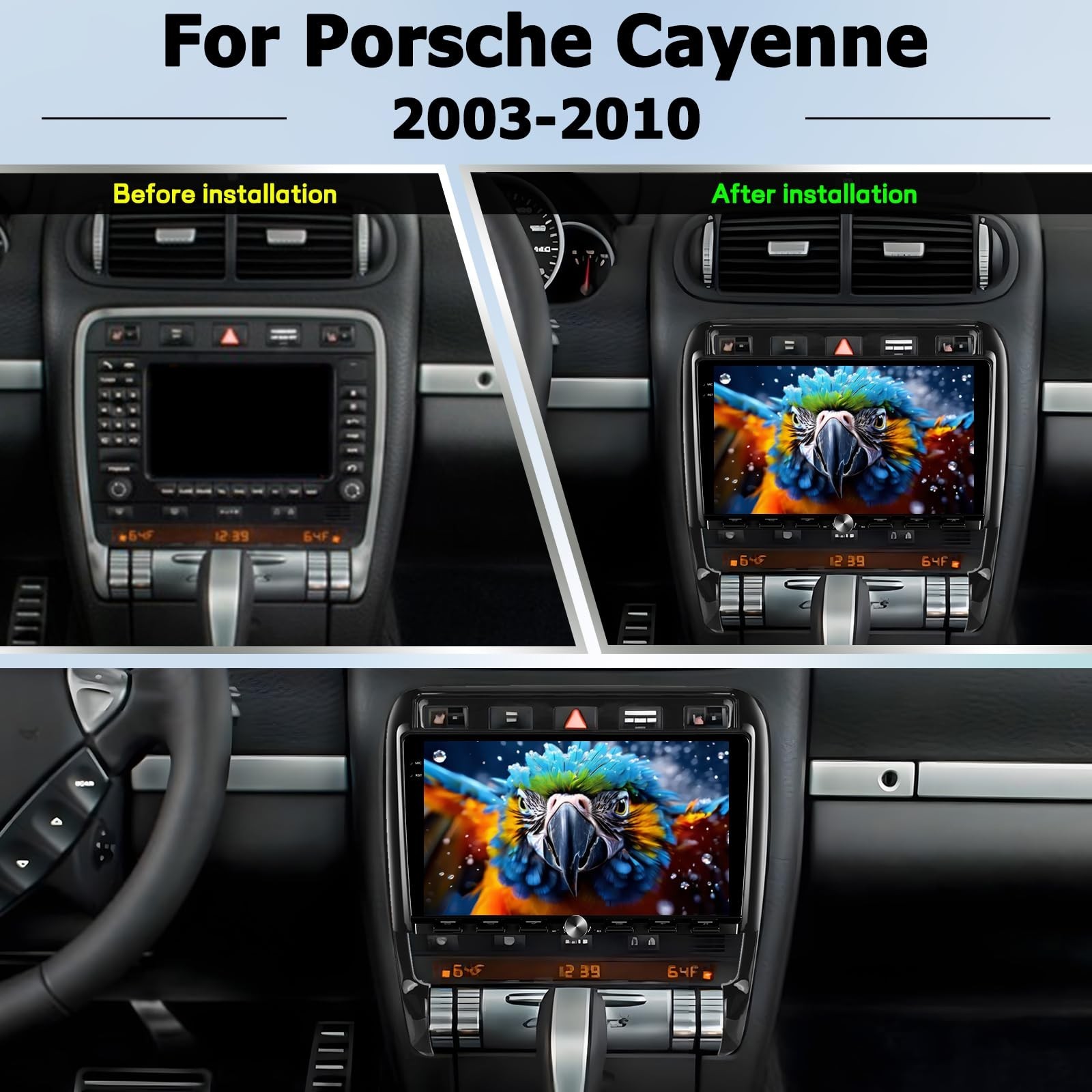 [2G+64G] Volxcereo Car Radio for Porsche Cayenne 955 957 2003-2010, 9 inch An…