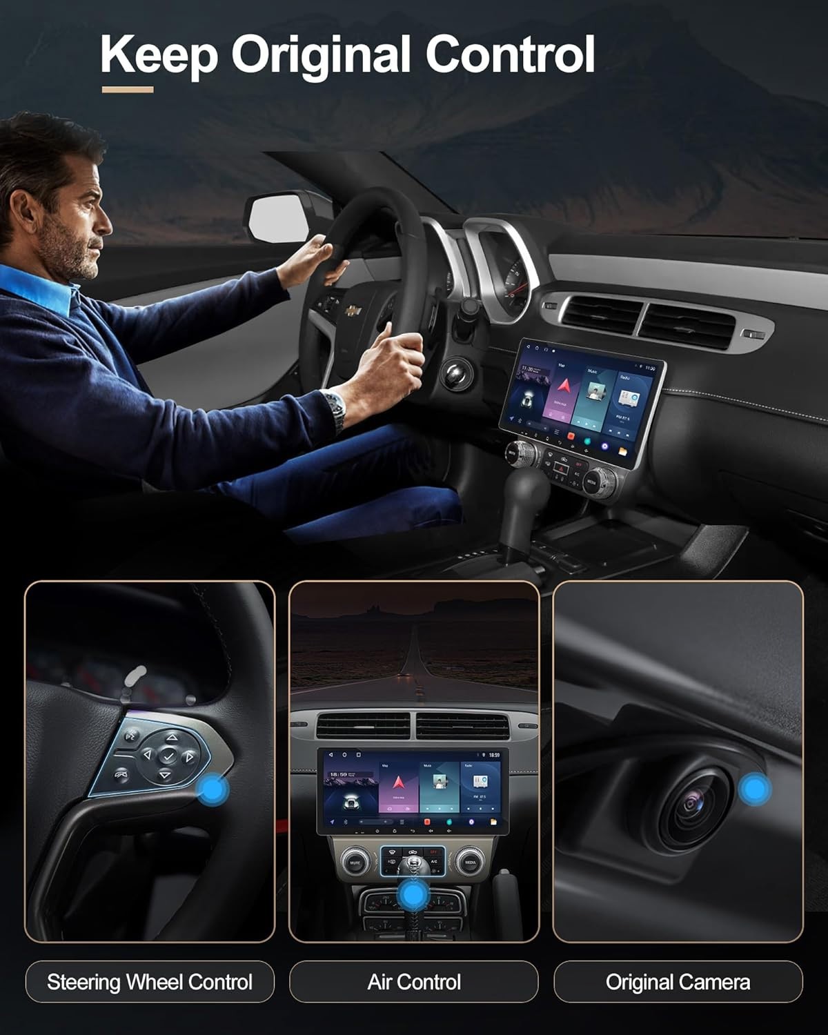 10.33″Android 12 Car Radio Navi GPS Stereo For Chevrolet Camaro 2010-2015+Camera