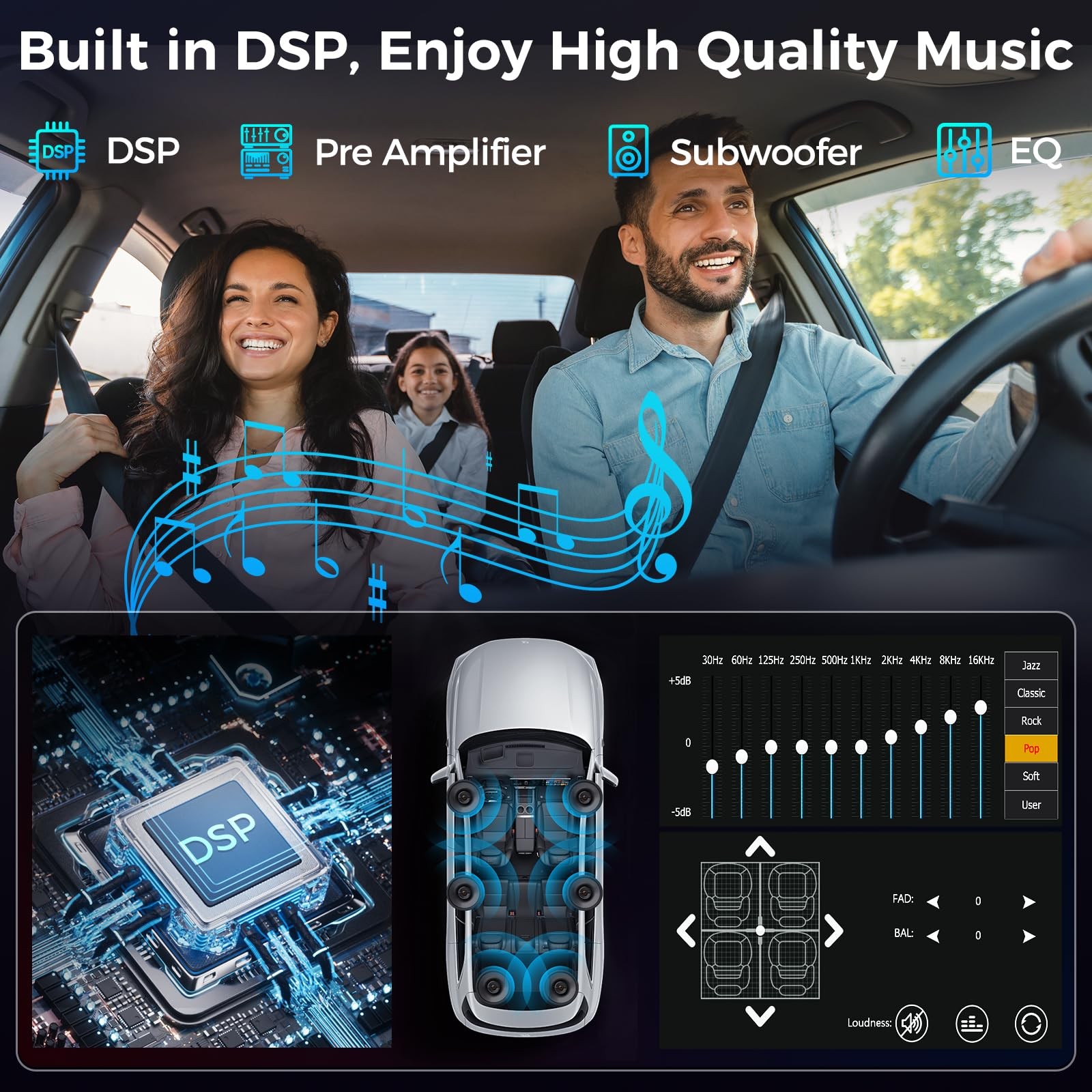 7″ Double Din Car Stereo with Wireless Apple CarPlay & Android Auto, Bluetoot…