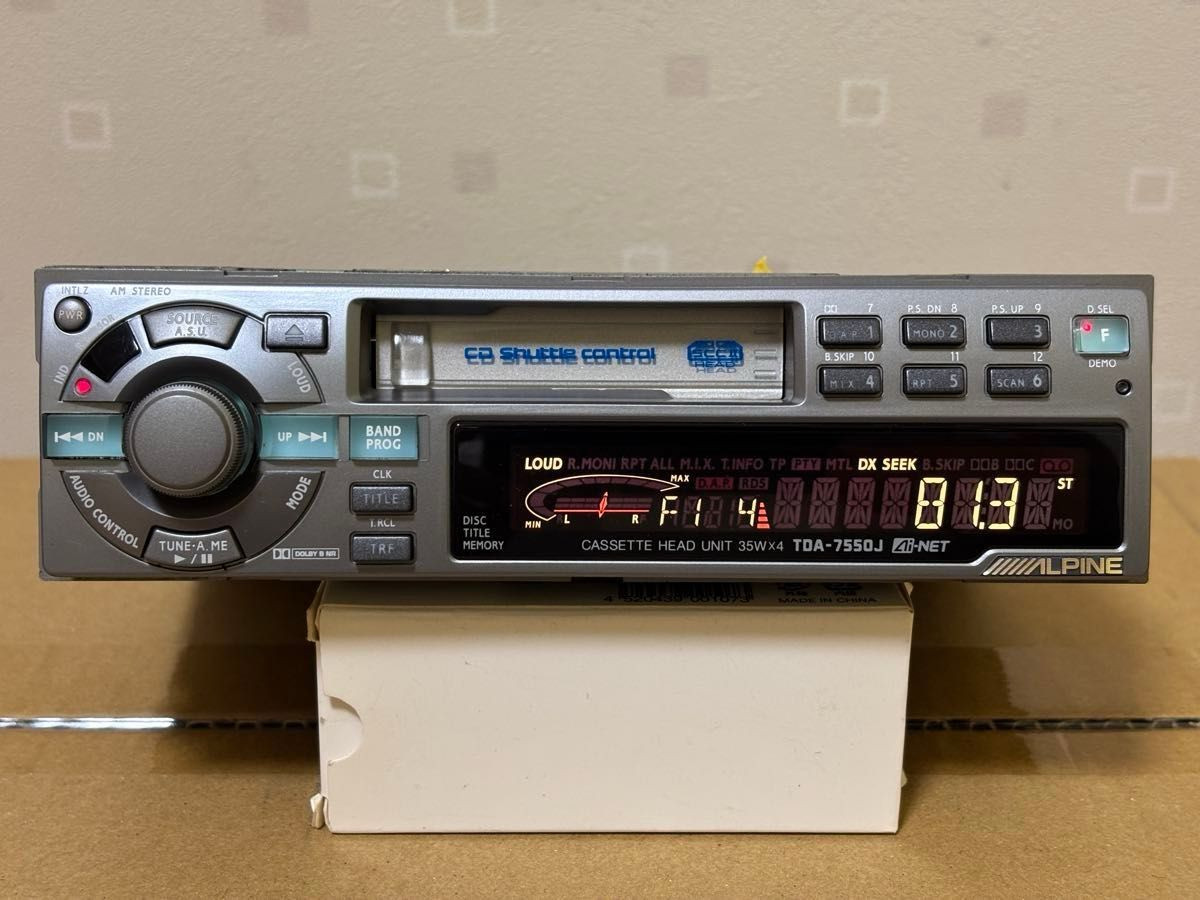 ALPINE TDA-7550J 1DIN Car Audio Cassette Deck Receiver Tested Working Rare