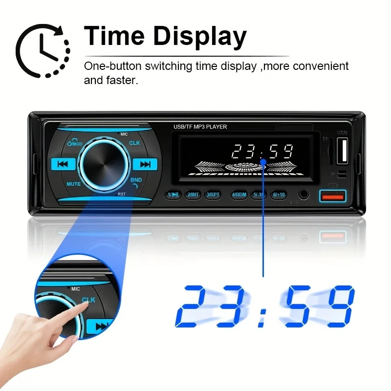 Car Radio Stereo MP3 Player FM Radio 60W*4 Audio Music TF 1 din in Dash Kit