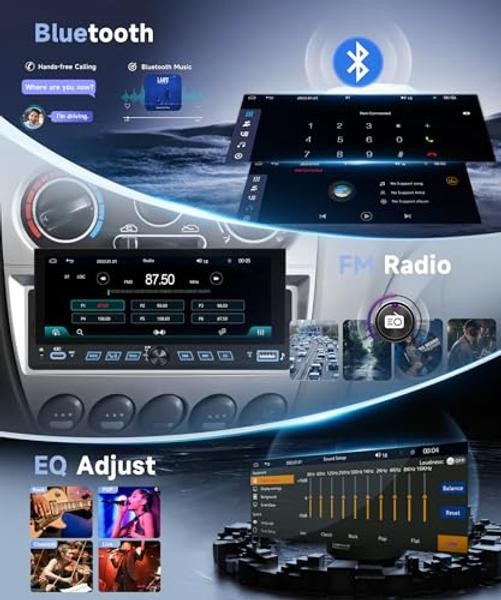 Single Din Car Stereo, 6.86″ Touch Screen Car Radio with 6.86 Inch with Knob