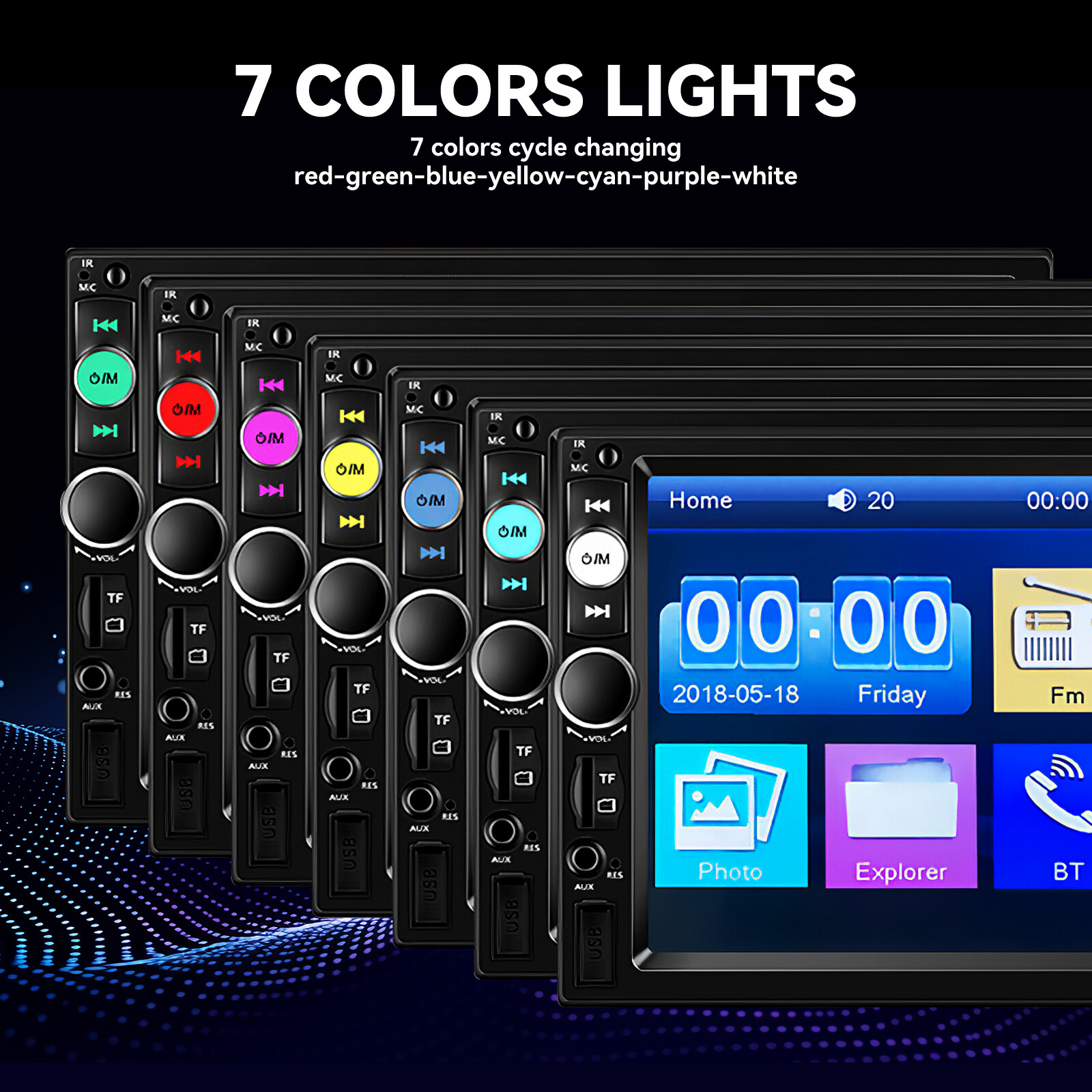Single 1/2 Din Touch Screen Stereo Bluetooth Radio Car Apple/Android Carplay GPS