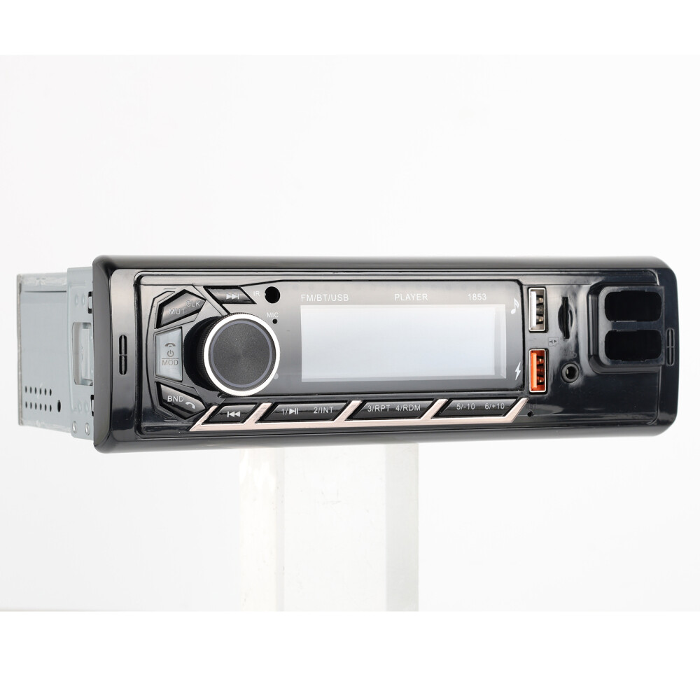 Single 1DIN Car Radio Stereo In-dash FM/USB/AUX/TF Bluetooth Audio +Phone Holder