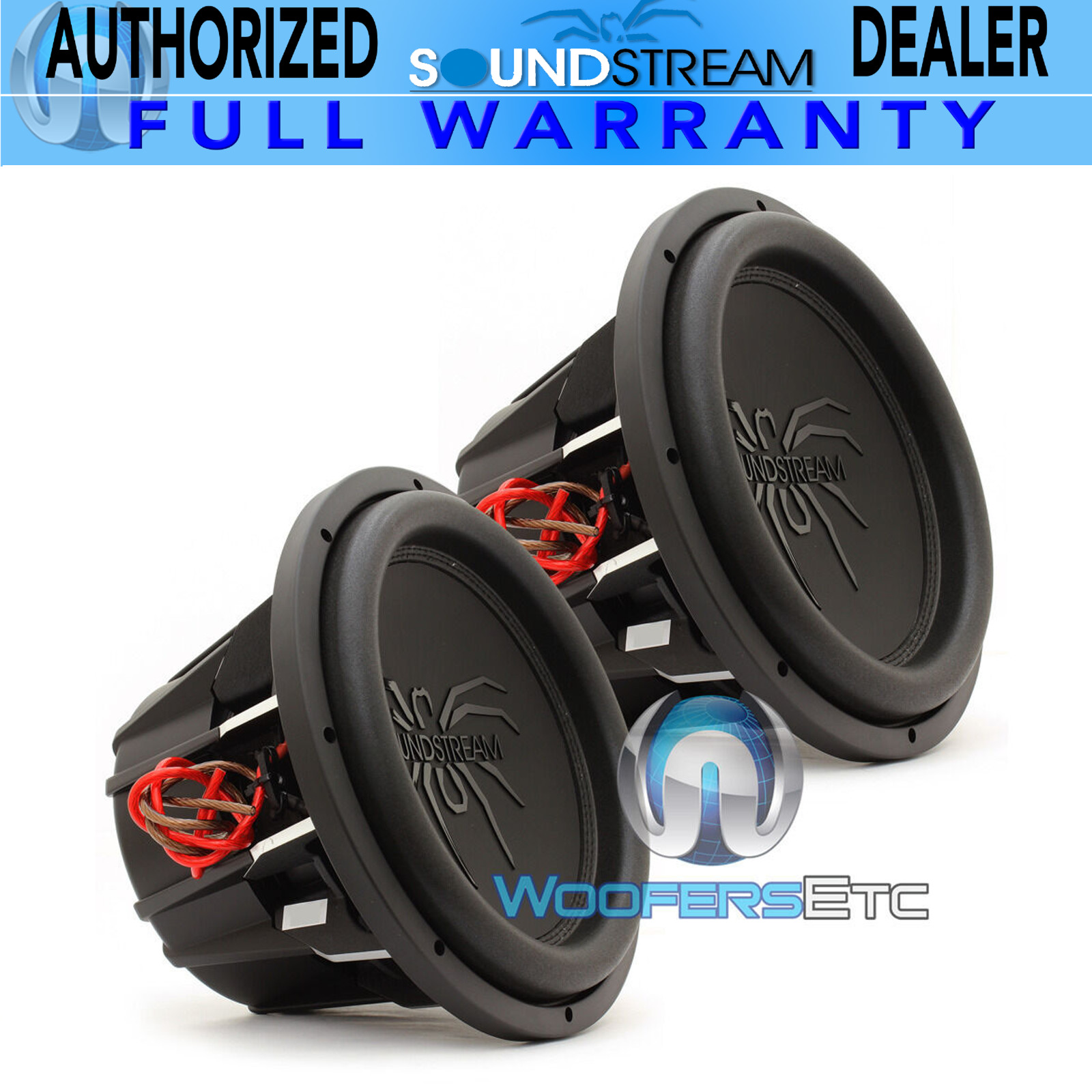 (2) SOUNDSTREAM T5.124 PRO SUBS 12″ 4000W MAX DUAL 4-OHM SUBWOOFERS SPEAKERS NEW