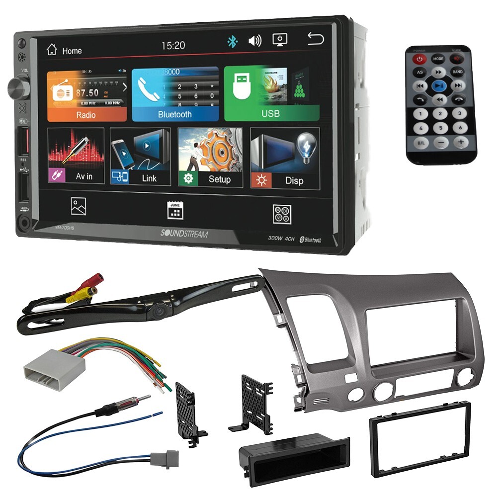 VM700HB 7″ Bluetooth Car Stereo. Double DIN Dash Kit For 2006-2011 Honda Civic