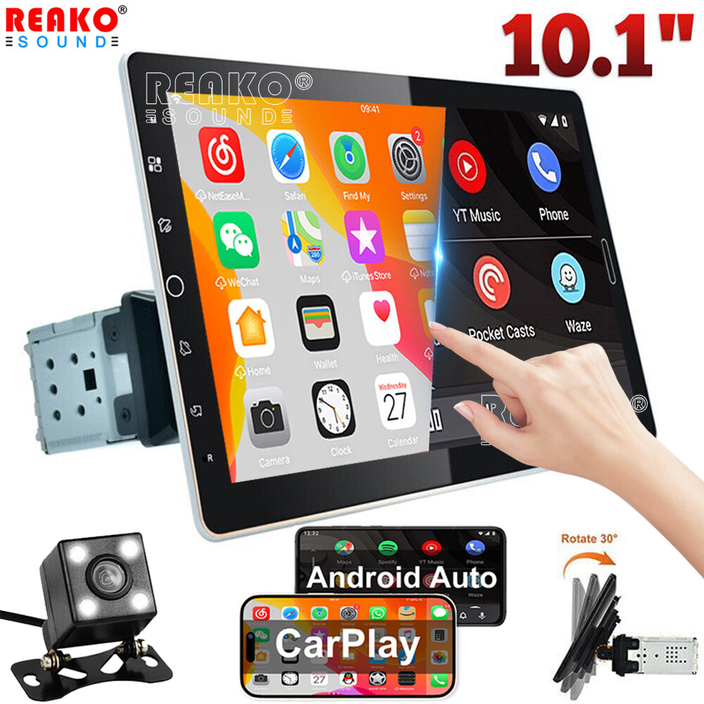 Carplay 10.1″ Car Stereo Radio Bluetooth Single 1Din Rotatable Touch Screen MP5