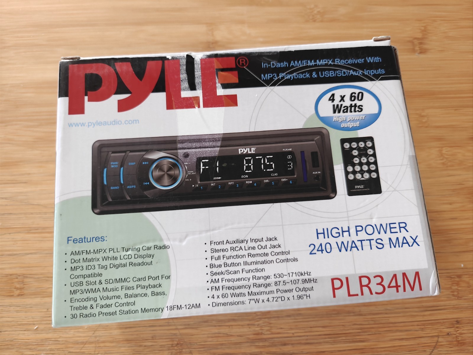 Pyle PLR34M Receiver With Bluetooth AUX USB Open Box NEW