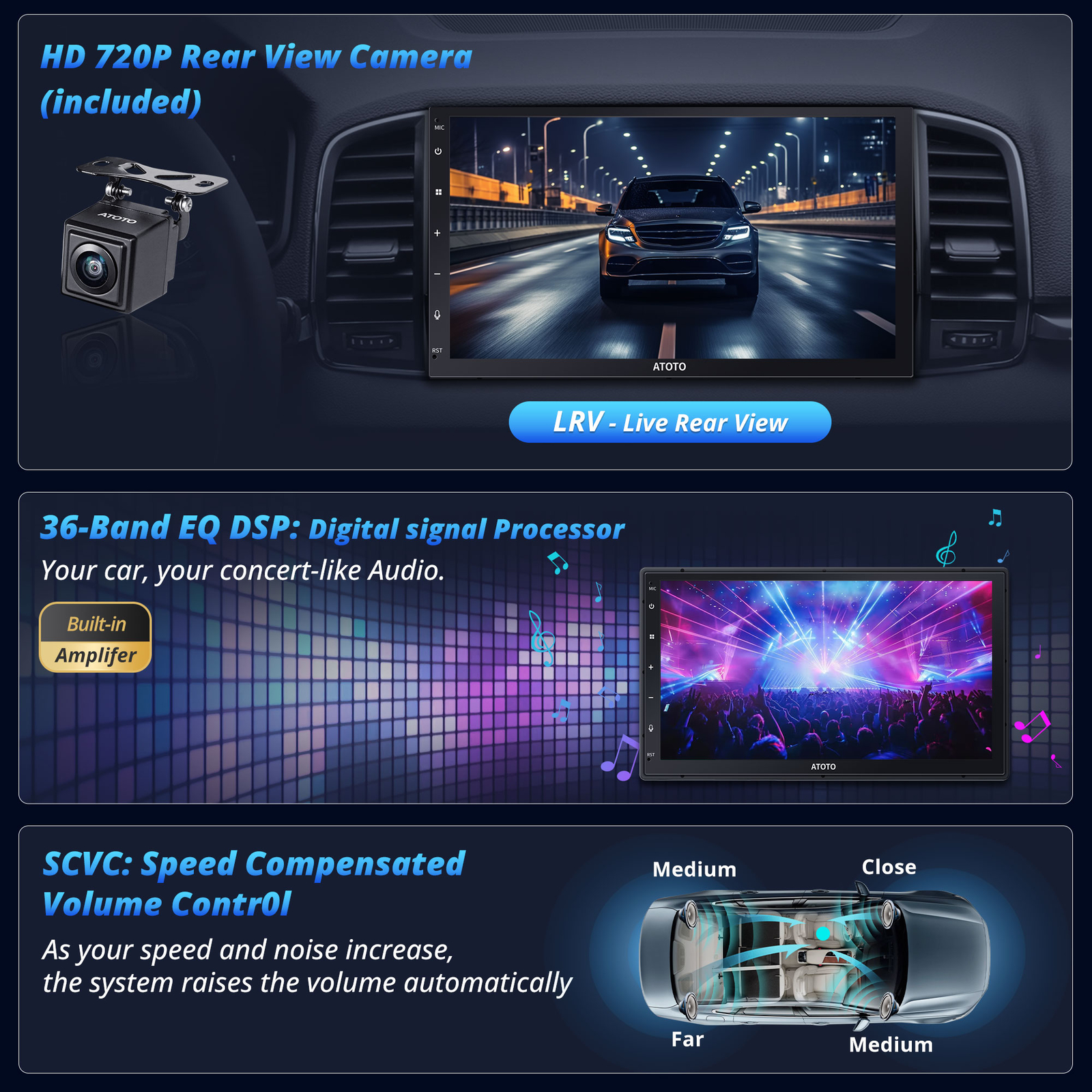 ATOTO A6 7″ 2DIN Android Car Stereo GPS NAVI Radio Drivechat AI + Backup Camera