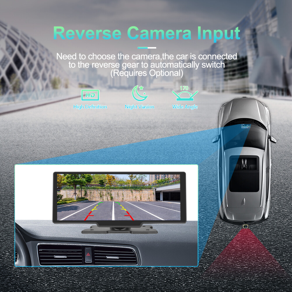 10.26″ Wireless CarPlay Screen Portable Car Stereo Radio Android Auto Screen