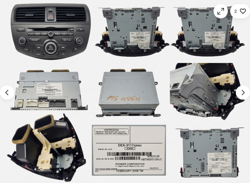 Honda accord Audio Equipment Radio6 Disc Fits 08-09 DEX-3117XZHS2
