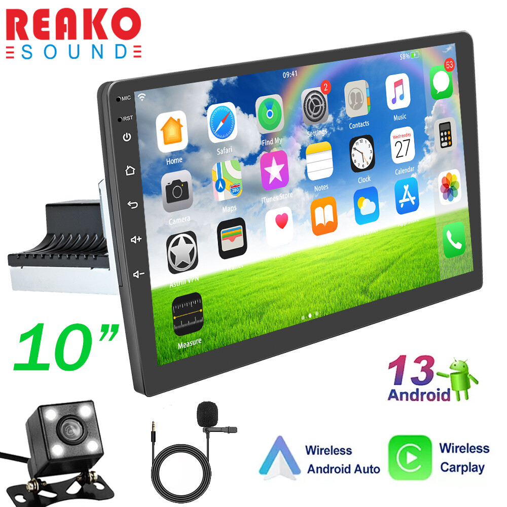 Android 13 Single 1Din 9″ Car Stereo Apple CarPlay Auto Radio GPS Navi WiFi MP5