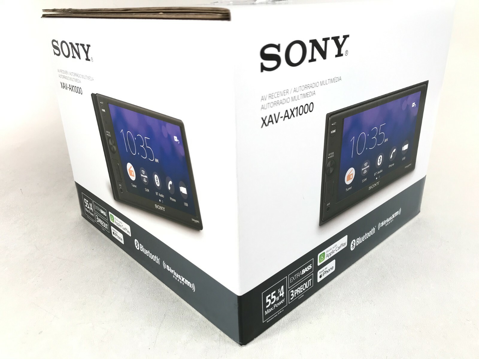 Sony XAV-AX1000 Bluetooth Multimedia Apple CarPlay iPhone AM FM XM USB Aux 6.2″