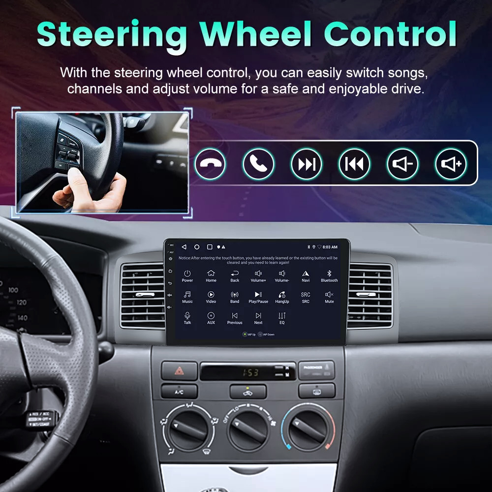 64G For Toyota Corolla 2003-2008 Android Auto Car Stereo Radio carplay 1280*800