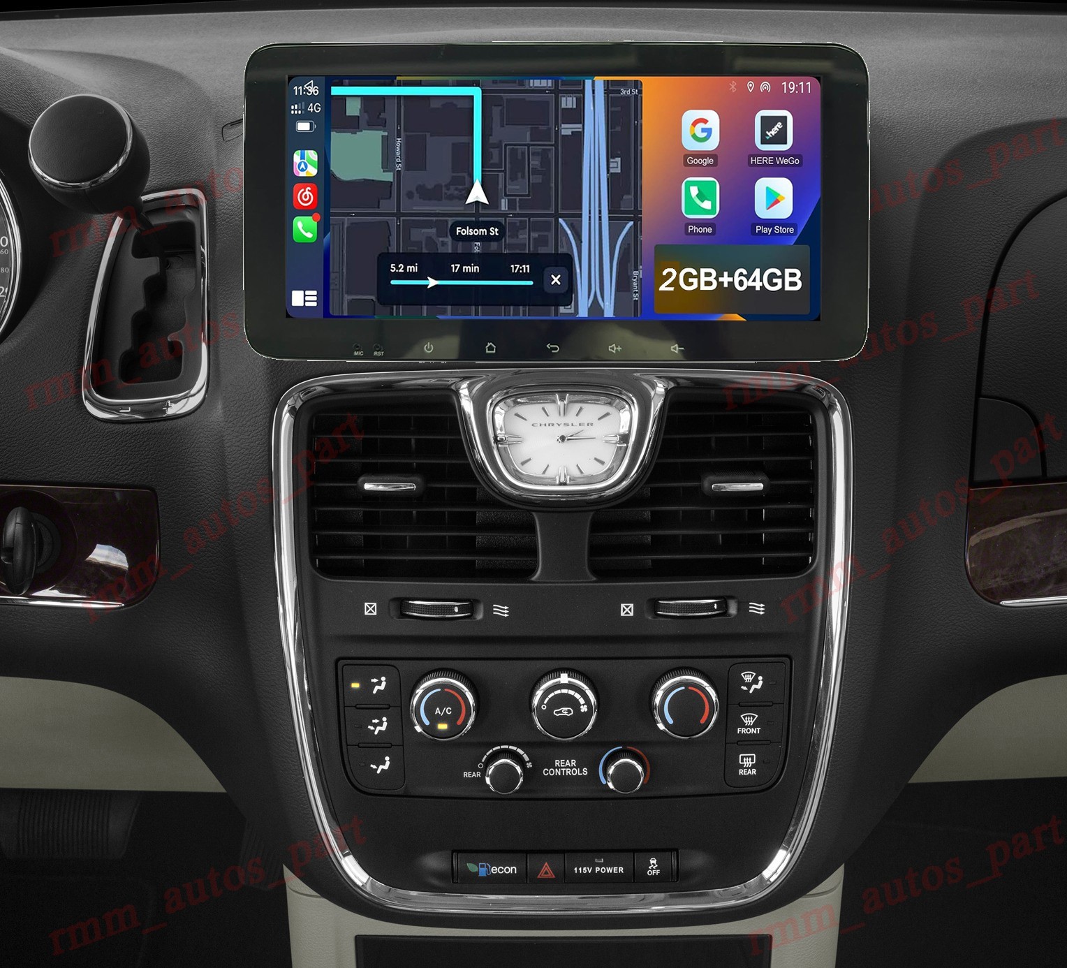 For 2007-2010 Chrysler Town & Country Radio Android 14 Stereo Carplay Navi WIFI