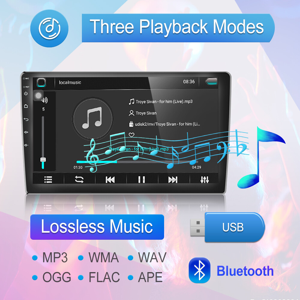 2Din Android 10.1″ Car Radio Apple/Andriod Car Play Touch Screen GPS WiFi Player