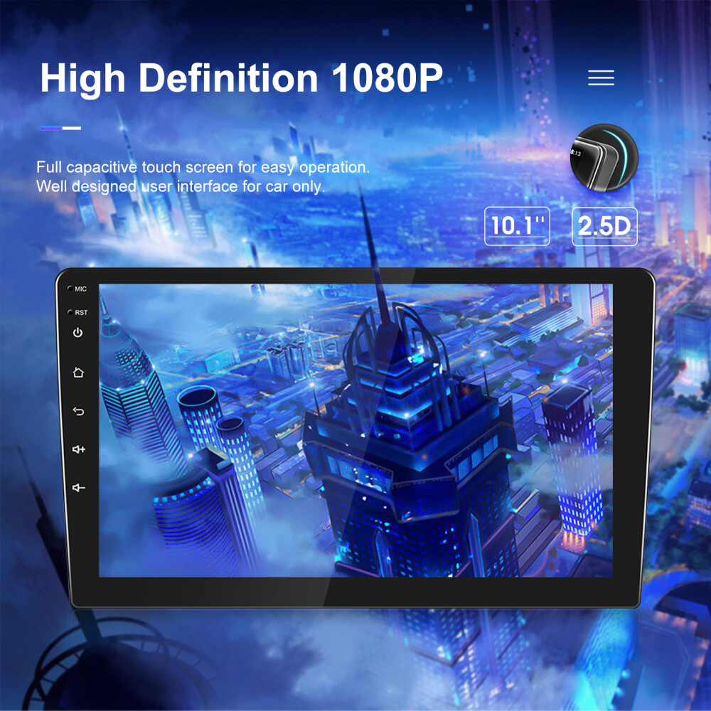 4G+64G Android 13.0 CarPlay Car Stereo Radio 10.1″ Double 2 Din GPS Navi +Camera