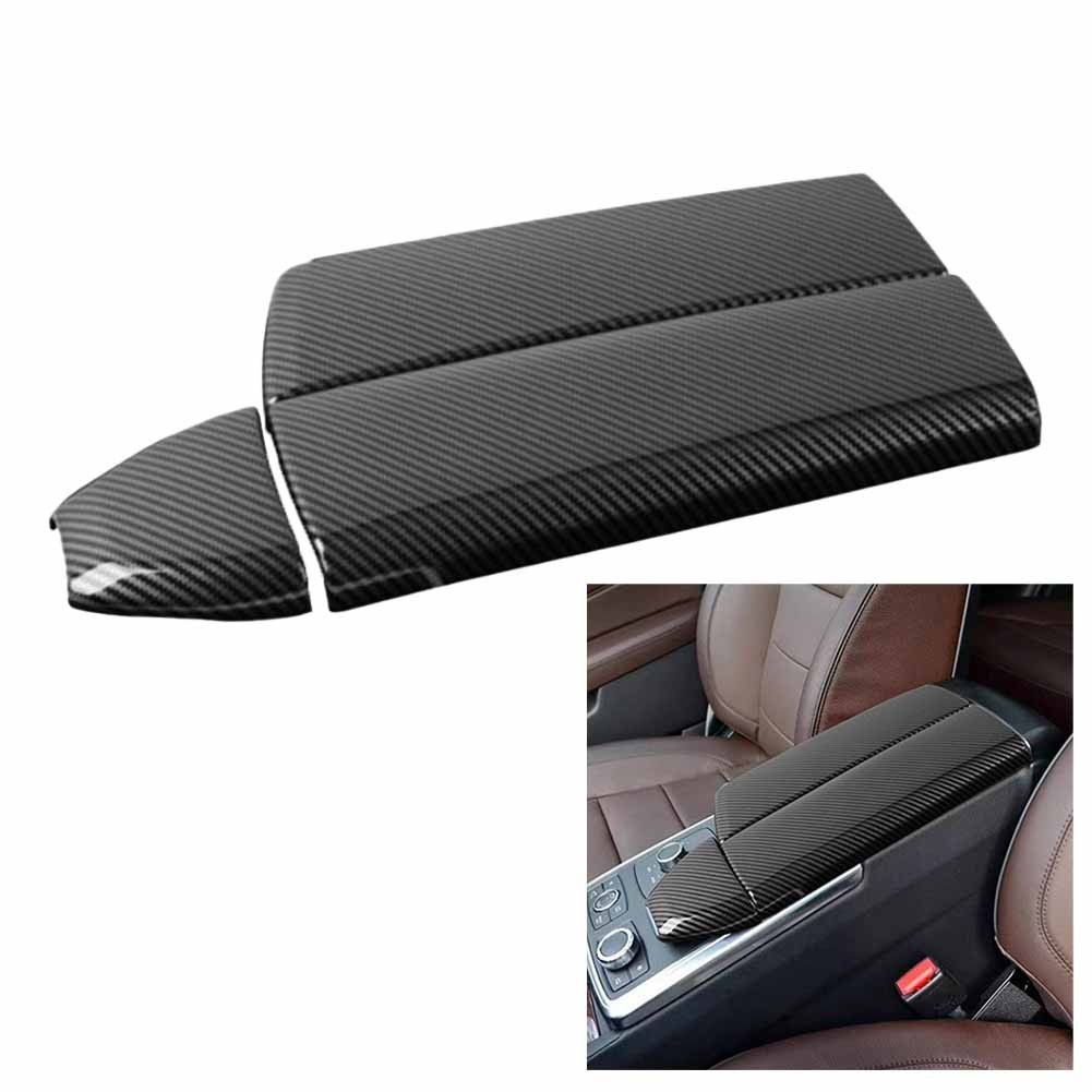 For Benz ML350 X166 W166 Carbon Fiber Texture Console Armrest Panel Cover Trim