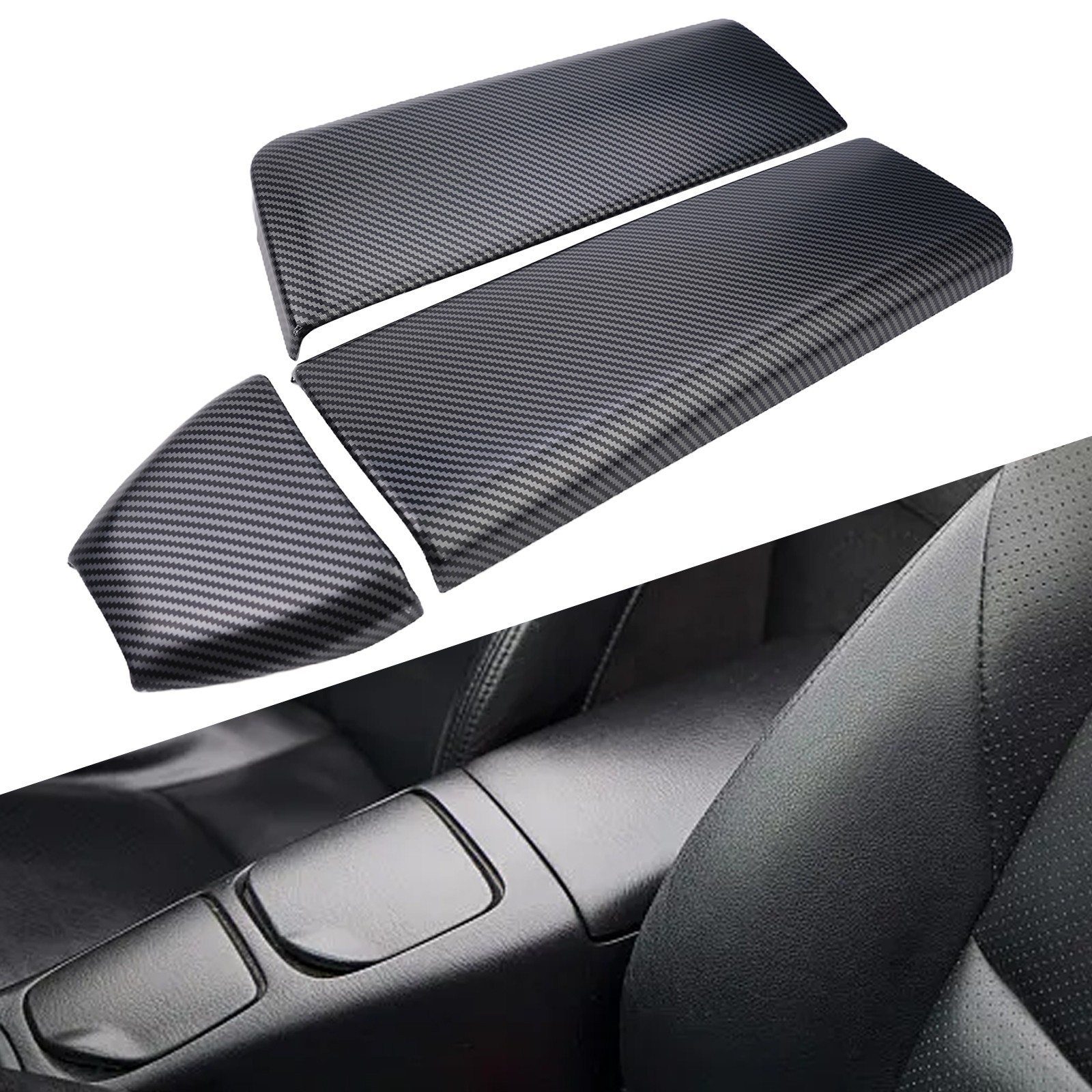 For Benz ML350 X166 W166 Carbon Fiber Texture Console Armrest Panel Cover Trim