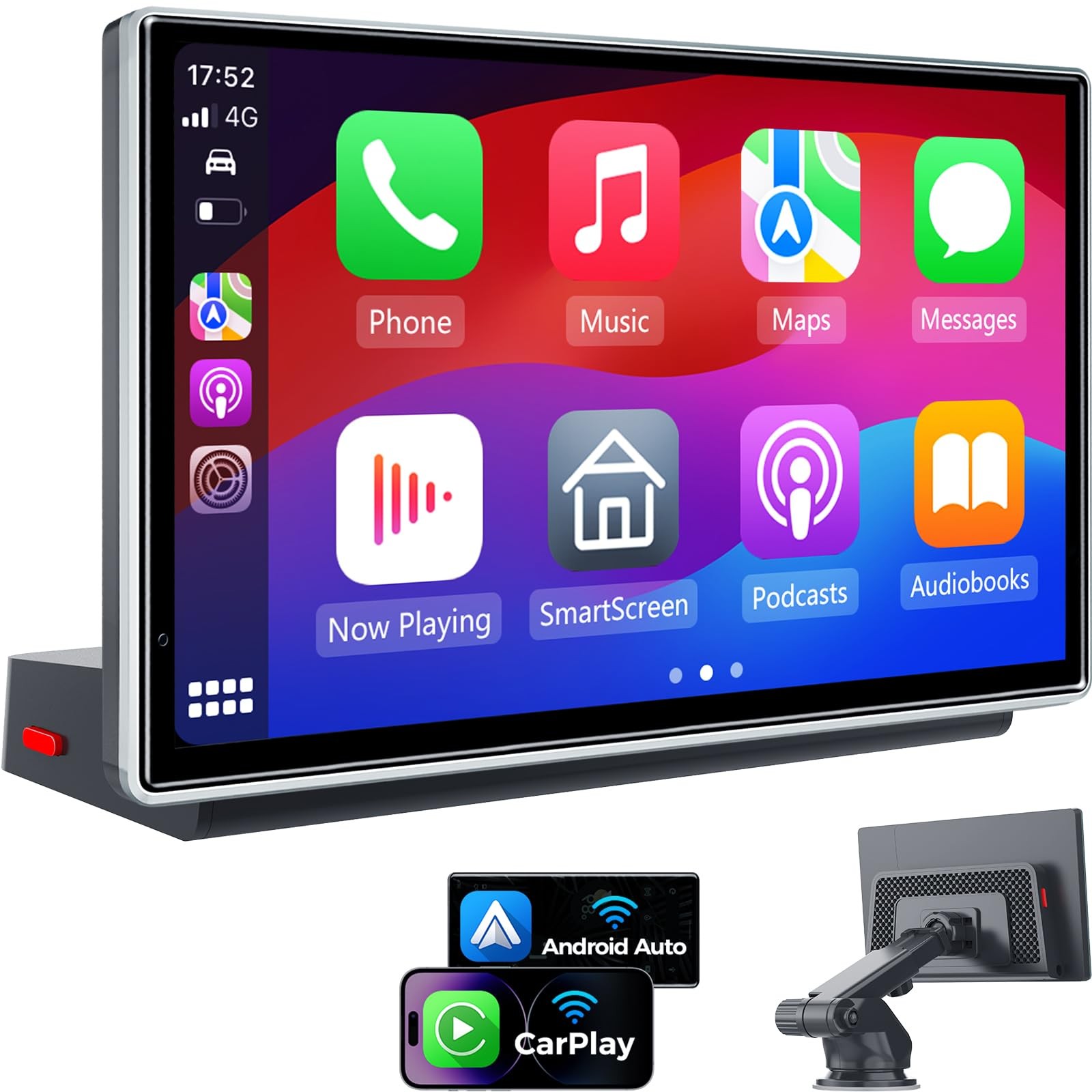7″ Wireless CarPlay Android Auto Screen for Car – Voice Control, GPS Navigati…