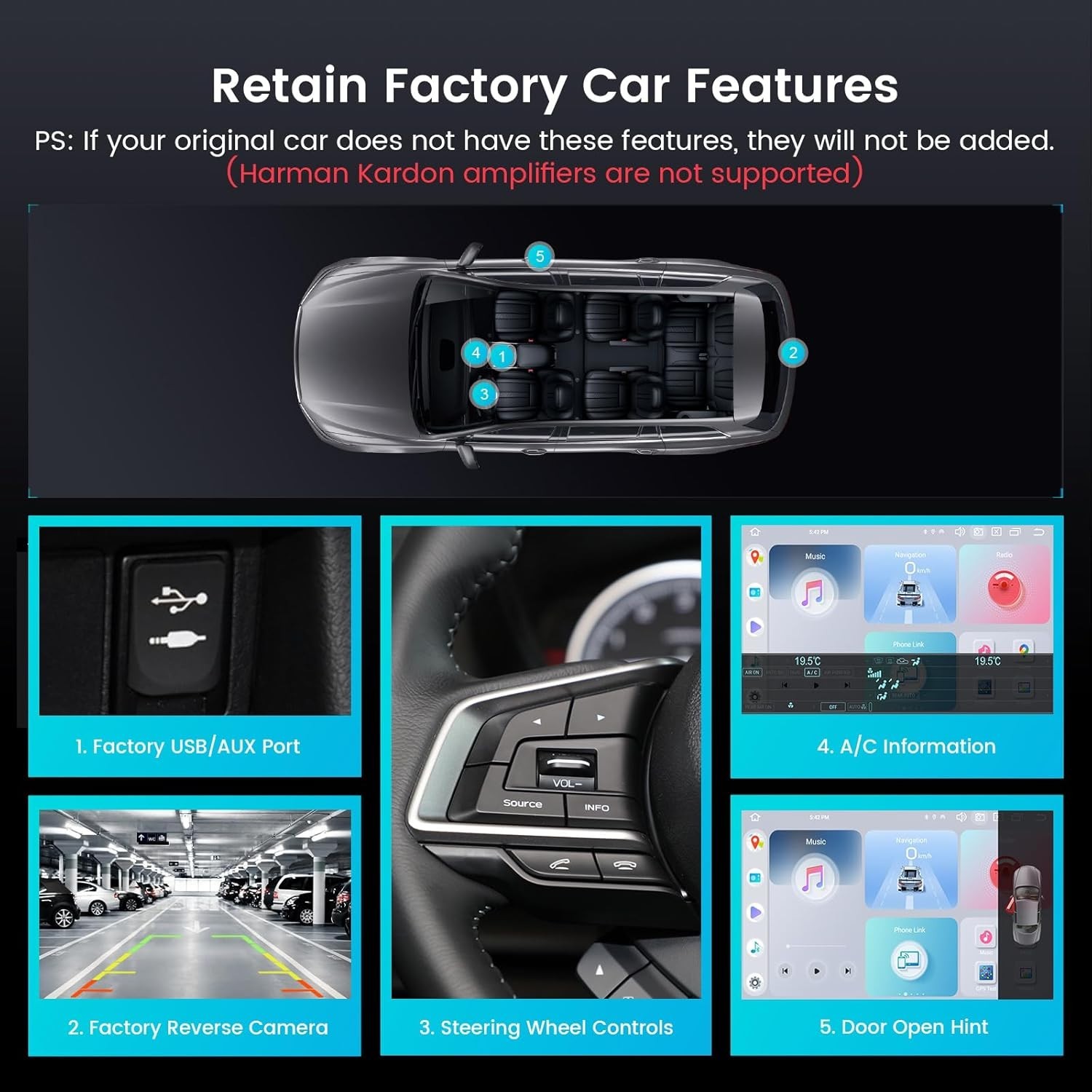 Roadanvi 9″ Car Stereo for 2015-2018 Subaru Forester 4 & 2016-2021 WRX Carplay