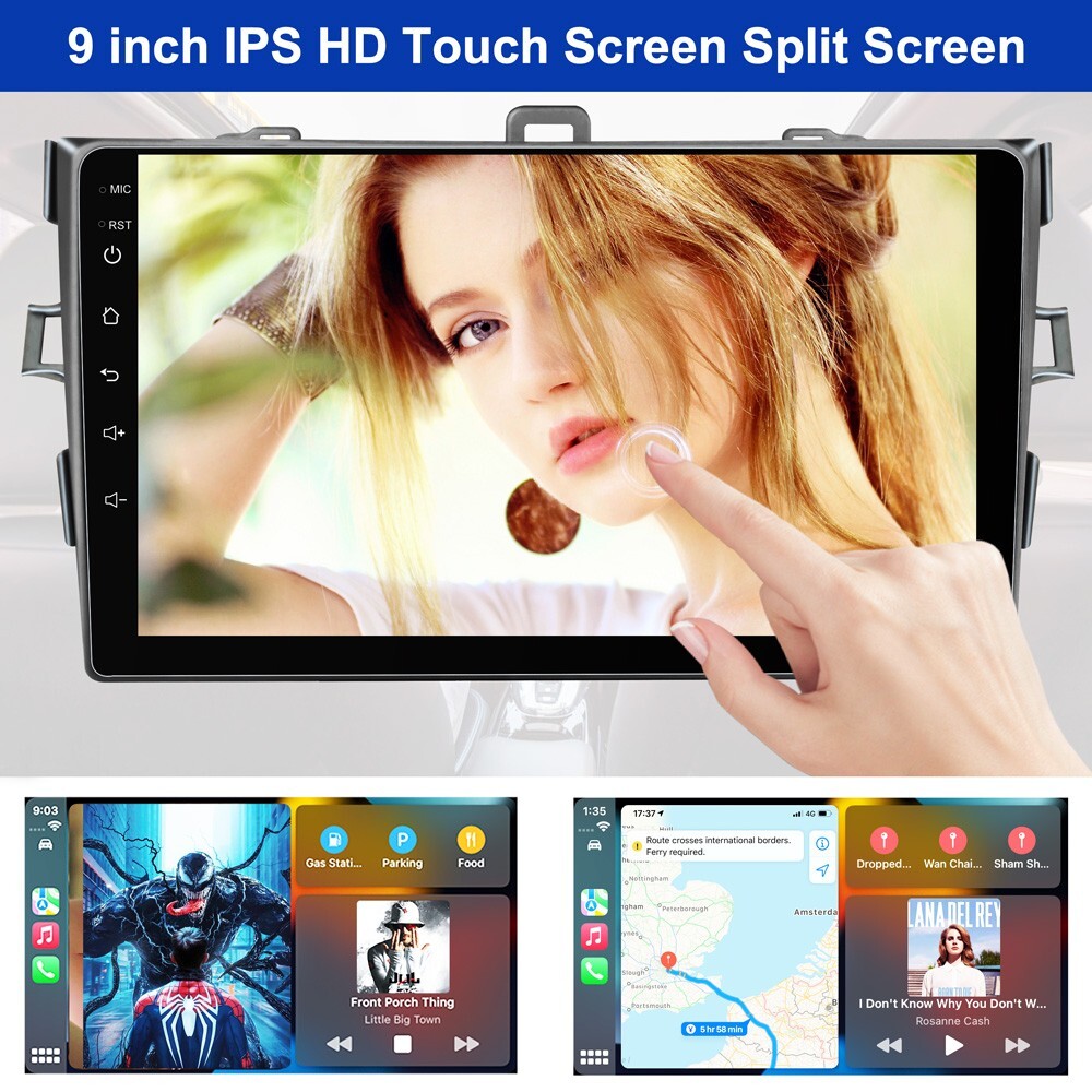 Android 15 4G+64G For Toyota Corolla 2007-2015 Car Stereo Radio CarPlay GPS WIFI