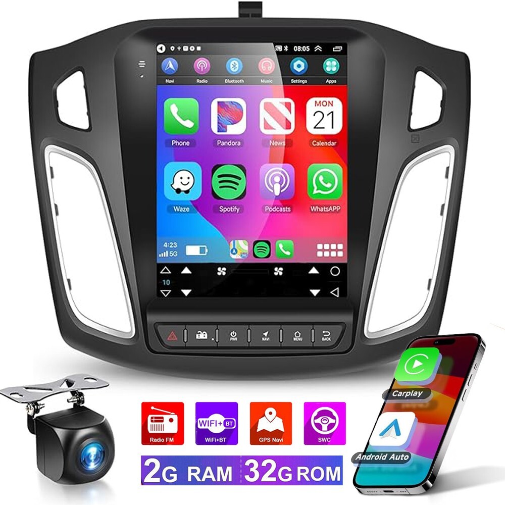 For Ford Focus 2012-2018 Android 12 CarPlay 9.7″ Radio Stereo Car GPS Navi WiFi