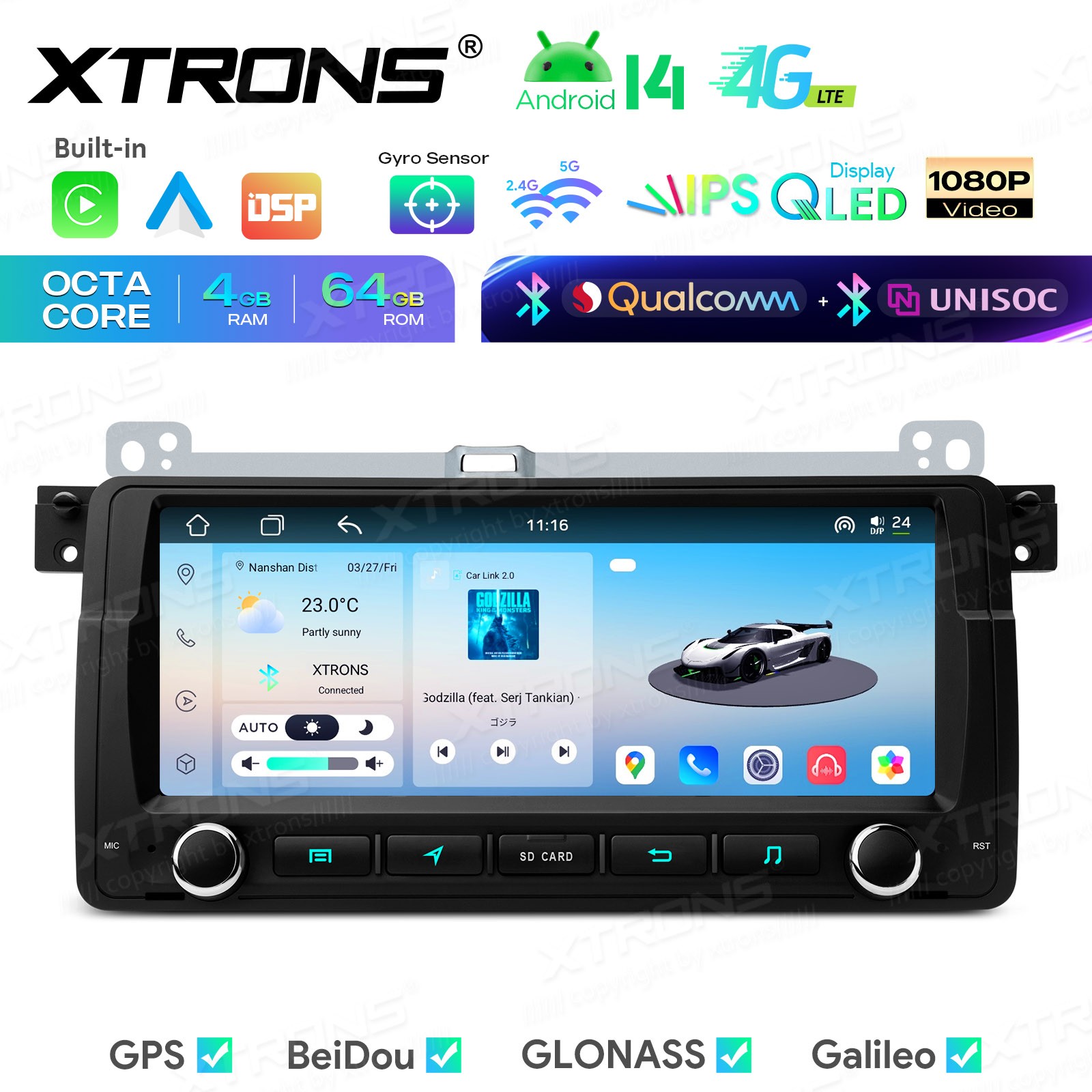 8.8 Inch Android 14 Car Radio AKM DSP for BMW 3 Series E46 CarPlay 4+64G Dual BT