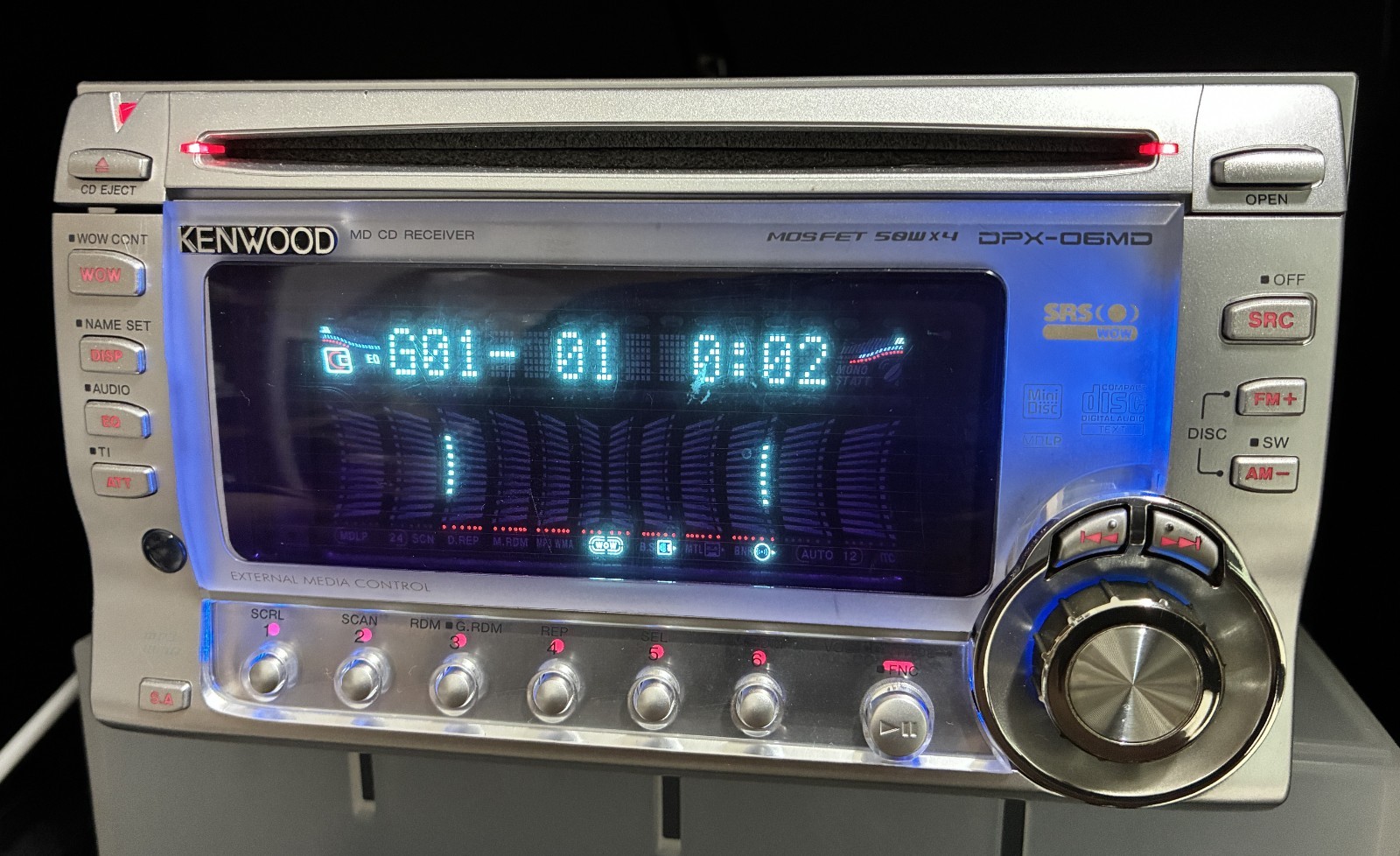 KENWOOD DPX-06MD Car Audio 2DIN CD MD 13PIN-BUS RCA OUTPUT Working Tested JDM