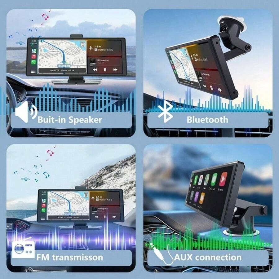 10.26″ Wireless CarPlay Touchscreen with 2.5K+1080P Dash Cam & 64GB Card