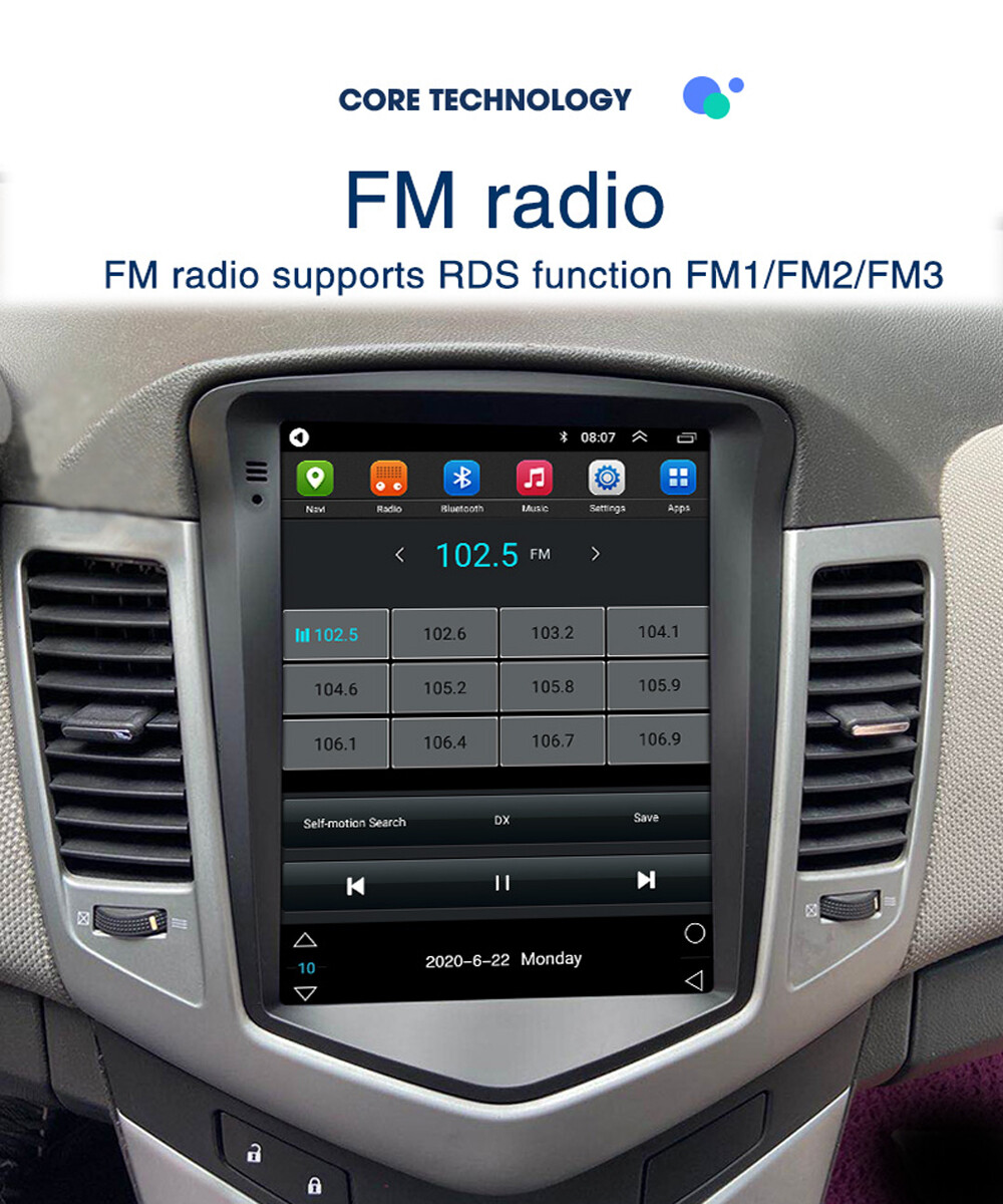 9.7” Vertical Android 10.1 Car Radio Stereo GPS Wifi For Chevy Cruze 2009-2014