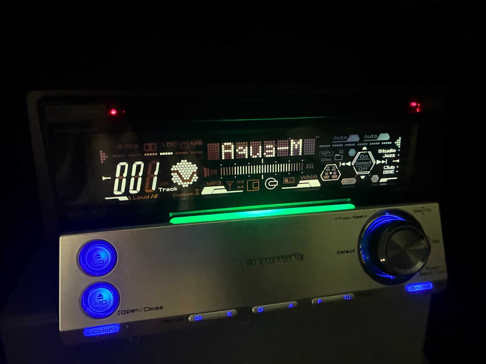 Pioneer Carrozzeria FH-P077MD Car Audio 2DIN CD MD IP-BUS Working Tested JDM