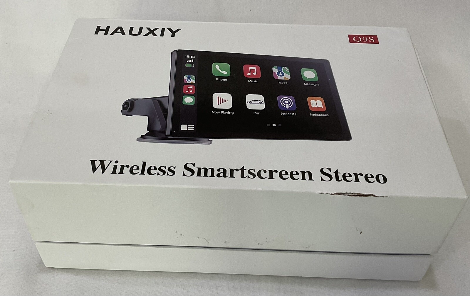 HAUXIY Wireless Carplay Touchscreen 2.5K Dash Cam 9″ Portable Q9S -Black -64gb