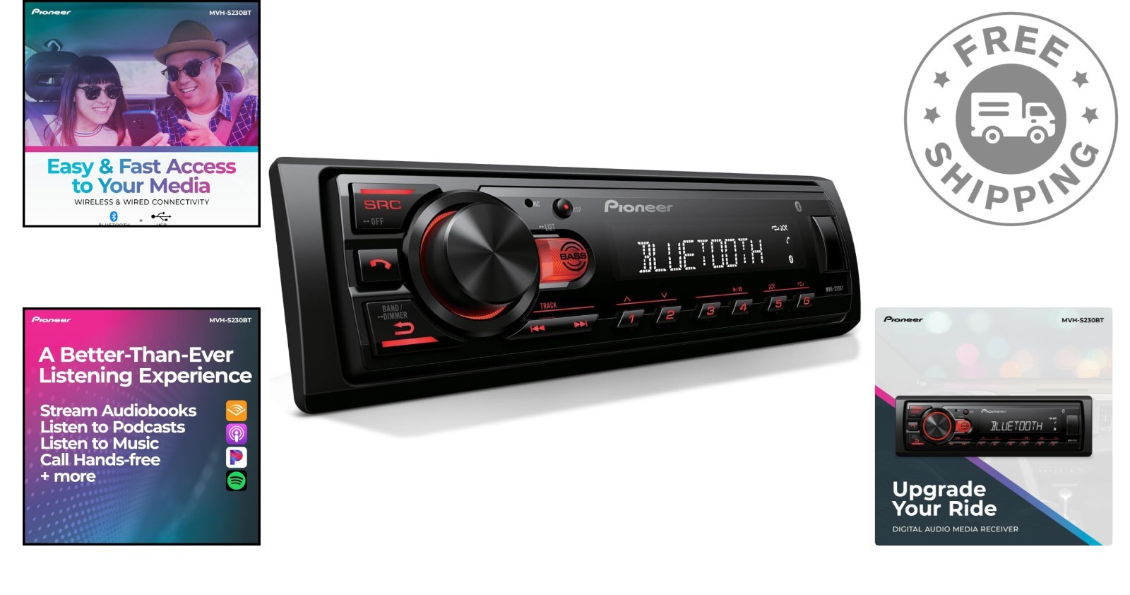 In-Dash Digital Media Receiver – Bluetooth & USB – Ultimate Car Audio Experience