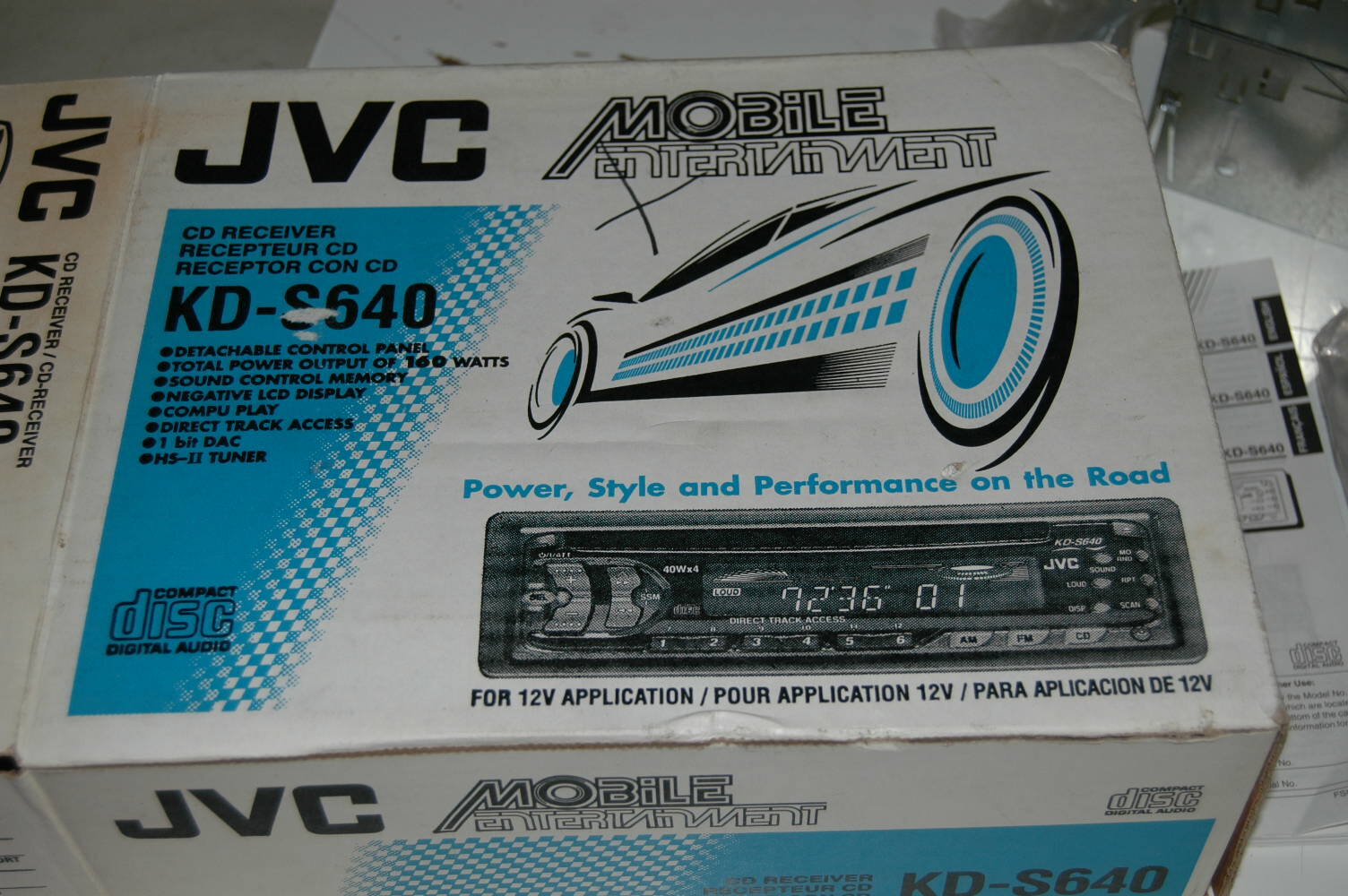 JVC KD-S640 Radio Box Manual CD Player Box Only No Stereo Remote Case