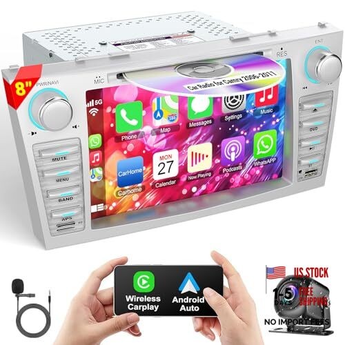 Car Radio for Camry 2006-2011 with CD/DVD Player- CarPlay & For Camry 2006-2011