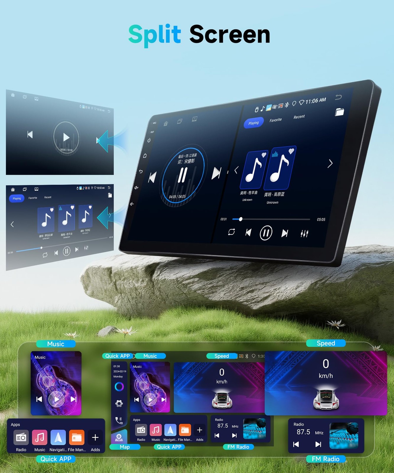 9″ Wireless Carplay & Android Auto Stereo for Grand Caravan, Town & Country