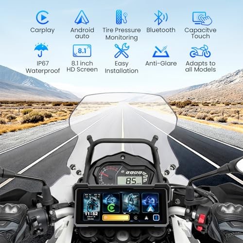 8.1 Inch Motorcycle Carplay GPS Navigation System with A-pple 8 Inch Screen